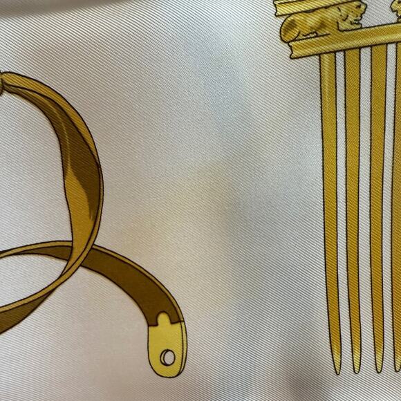 Hermes Les Cavaliers d'Or Silk Scarf Red and Gold - Picture 9 of 11